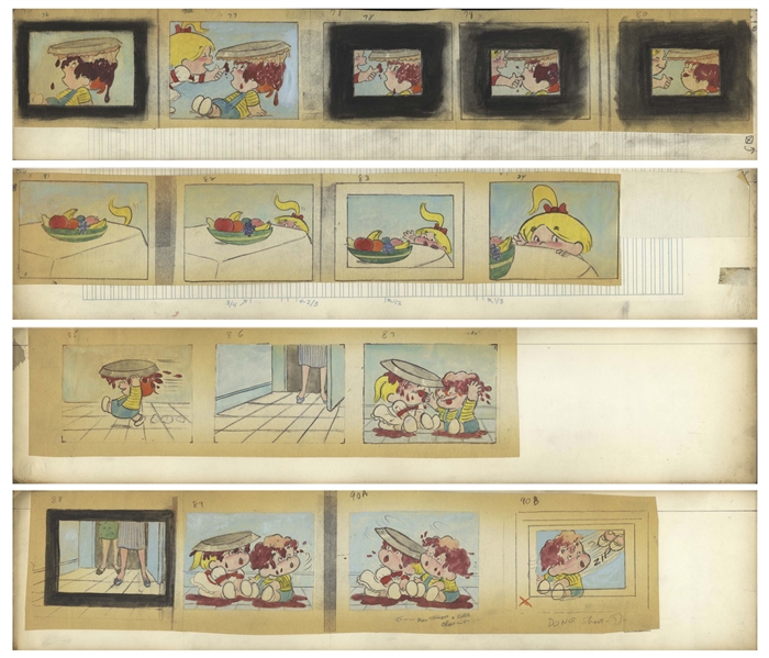Original Artwork by Sheldon Mayer, Drawn for a ''Sugar and Spike'' Animated Film -- 26 Panels of Original Art